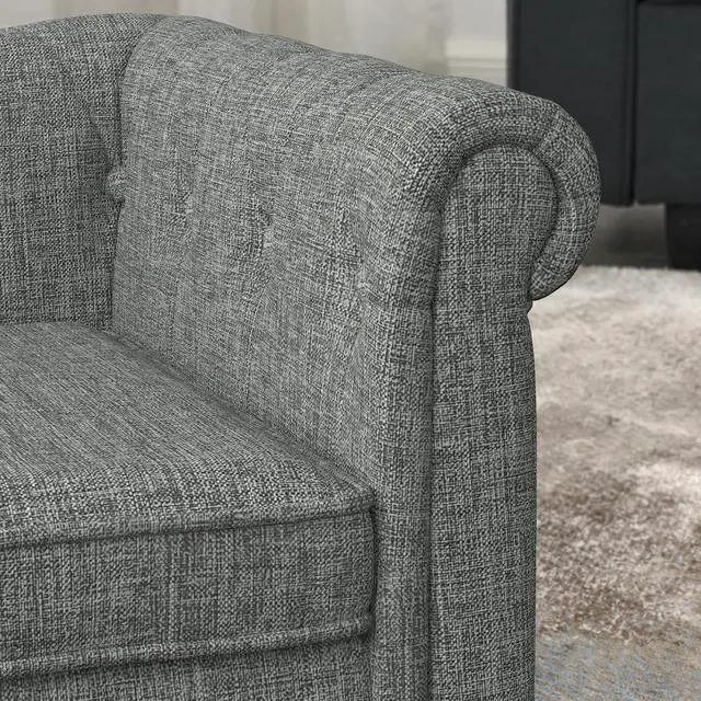 Alt view image 5 of 7 - Elevated Dog Couch Bed for Medium and Large Sized Dog,Raised Pet Sofa with Washable Cushion Cover,Comfortable Linen Pet Couch,60 lbs Loading Large Sofa Chair,Light Grey