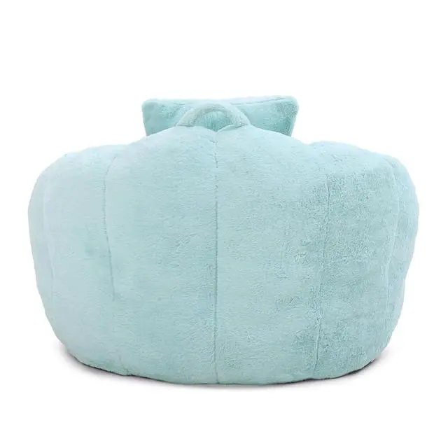 Alt view image 5 of 7 - Giant Adult Bean Bag Chair with Footstool, Faux Fur Big Bean Bag Couch with Filler, Comfy Accent Floor Sofa, Stuffed Boneless Reading Chair for Living Room, Bedroom,Gaming Room,Light Blue