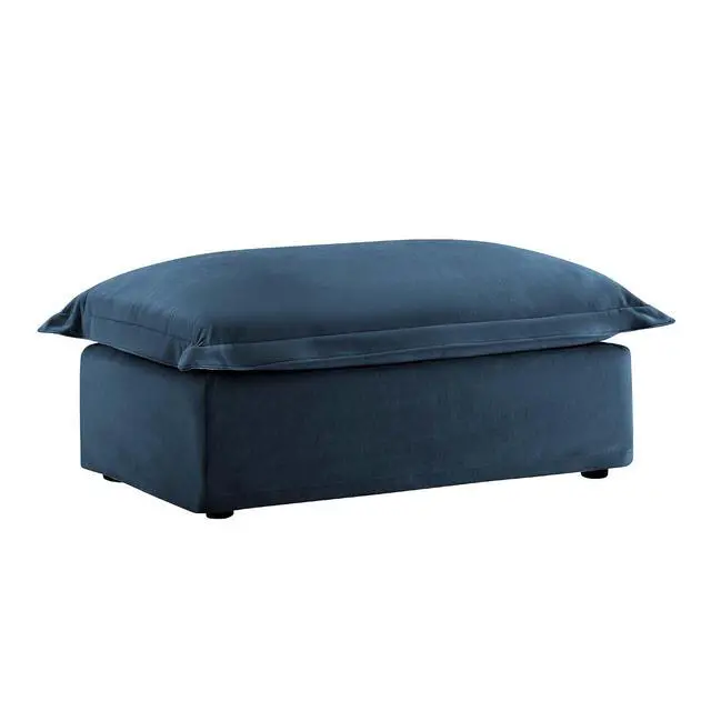Alt view image 3 of 6 - Chenille Ottoman Footrest, Stylish Stool Bench for Living Room, Bedroom, and Apartment, Stool Bench Chaise Perfect for Sectional Sofas, Soft and Durable Upholstered Design