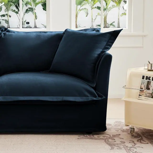 Alt view image 2 of 6 - Chenille Ottoman Footrest, Stylish Stool Bench for Living Room, Bedroom, and Apartment, Stool Bench Chaise Perfect for Sectional Sofas, Soft and Durable Upholstered Design