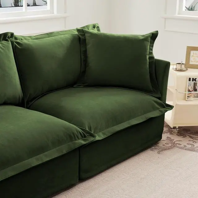 Alt view image 6 of 6 - Chenille Ottoman Footrest, Stylish Stool Bench for Living Room, Bedroom, and Apartment, Stool Bench Chaise Perfect for Sectional Sofas, Soft and Durable Upholstered Design