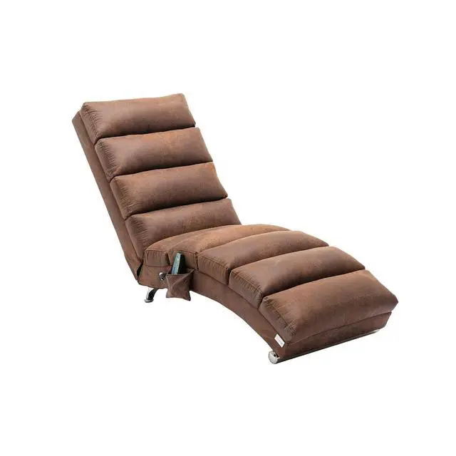 Alt view image 7 of 7 - Chaise Lounge Chair Indoor,Massage Chaise Lounge with Remote Control,Electric Massage Floor Chair,Modern Long Lounger with 5 Modes, Chaise Lounge Sofa for Office, Living Room,Bedroom,Microfiber,Coffee