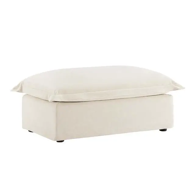 Alt view image 2 of 6 - Chenille Ottoman Footrest, Stylish Stool Bench for Living Room, Bedroom, and Apartment, Stool Bench Chaise Perfect for Sectional Sofas, Soft and Durable Upholstered Design