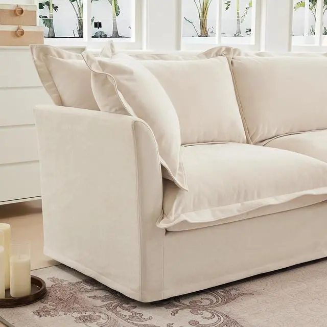 Alt view image 6 of 6 - Chenille Ottoman Footrest, Stylish Stool Bench for Living Room, Bedroom, and Apartment, Stool Bench Chaise Perfect for Sectional Sofas, Soft and Durable Upholstered Design