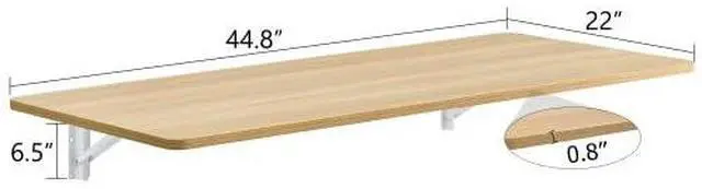 Alt view image 2 of 7 - Wall Mounted Laundry Folding Table, Wall Mounted Laundry Folding Station for Small Spaces,Fold Down Desk Shelf, Droptop Workbench for Garage & Shed/Home Office, Bar/Kitchen/ Dining Room, Wood