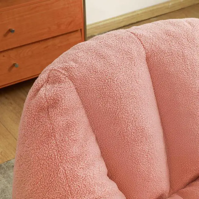 Alt view image 5 of 7 - Fluffy Bean Bag Chair, Comfy Lazy Floor Sofa for Adults and Kids, Stuffed Reading Chair with Backrest, Cozy BeanBag with Memory Foam for Dorm, Apartment, Living Room,Pink