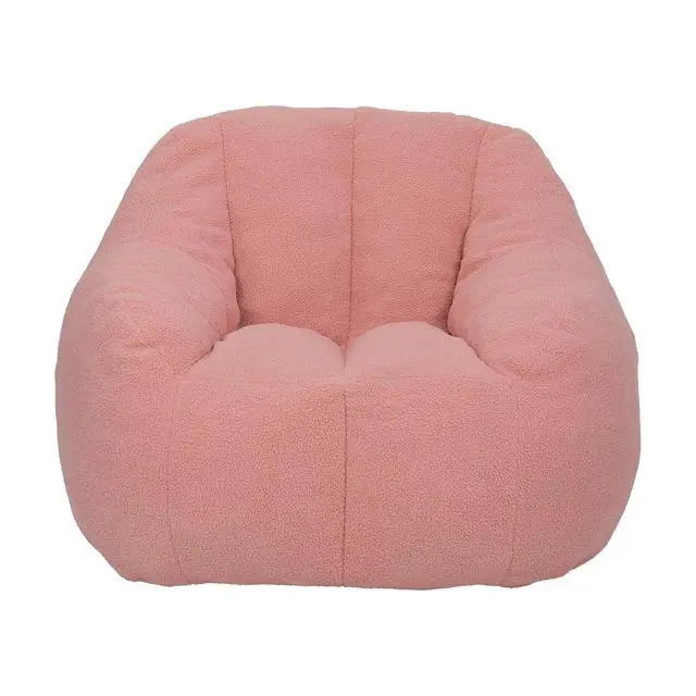 Alt view image 7 of 7 - Fluffy Bean Bag Chair, Comfy Lazy Floor Sofa for Adults and Kids, Stuffed Reading Chair with Backrest, Cozy BeanBag with Memory Foam for Dorm, Apartment, Living Room,Pink