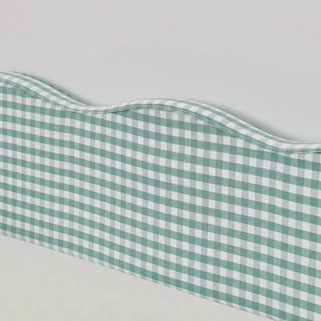 Alt view image 7 of 7 - 3 in 1 Twin to King Daybed, Gingham Upholstered Daybed with Pop Up Trundle, Convertible Sofa Bed with Side Storage Pockets, Extendable Guest Bed Frame for Teens Adults Bedroom Living Room, Cyan