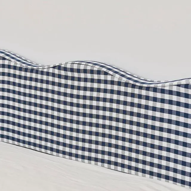 Alt view image 7 of 7 - 3 in 1 Twin to King Daybed, Gingham Upholstered Daybed with Pop Up Trundle, Convertible Sofa Bed with Side Storage Pockets, Extendable Guest Bed Frame for Teens Adults Bedroom Living Room, Dark Blue