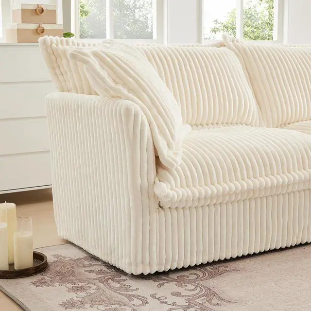 Alt view image 5 of 6 - Chenille Ottoman Footrest, Stylish Stool Bench for Living Room, Bedroom, and Apartment, Stool Bench Chaise Perfect for Sectional Sofas, Soft and Durable Upholstered Design