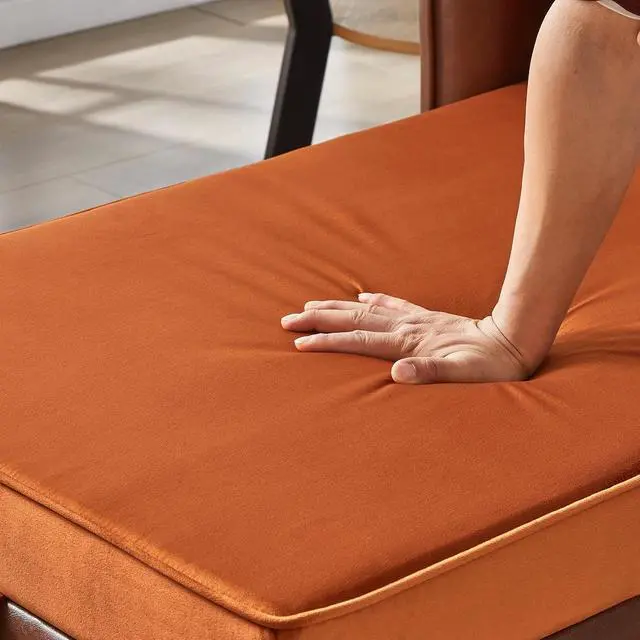 Alt view image 6 of 7 - 65" PU Upholstered Storage Chaise Lounge Sofa with Velvet Cushion and Pillows, Sleeper Chair with Right Hand Armrest, Lounge Sofa, Accent Reading Chair for Living Room, Bedroom, Orange + Dark Brown