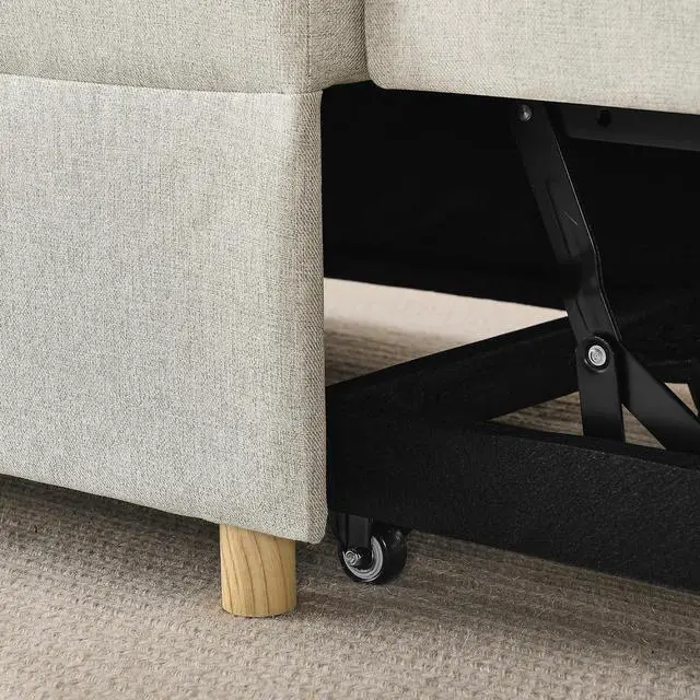 Alt view image 6 of 7 - Convertible Pull Out Sofa with Adjustable Backrest, Compact Sofa for Small Spaces, Living Room, Bedroom, Dorms, Apartments