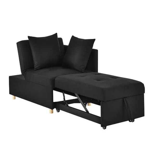 Alt view image 7 of 7 - Convertible Pull Out Sofa with Adjustable Backrest, Compact Sofa for Small Spaces, Living Room, Bedroom, Dorms, Apartments