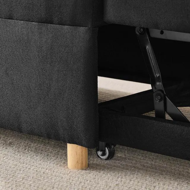 Alt view image 4 of 7 - Convertible Pull Out Sofa with Adjustable Backrest, Compact Sofa for Small Spaces, Living Room, Bedroom, Dorms, Apartments