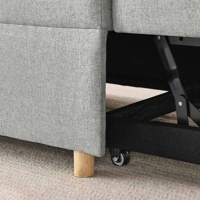 Alt view image 6 of 7 - Convertible Pull Out Sofa with Adjustable Backrest, Compact Sofa for Small Spaces, Living Room, Bedroom, Dorms, Apartments