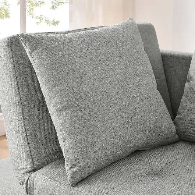 Alt view image 4 of 7 - Convertible Pull Out Sofa with Adjustable Backrest, Compact Sofa for Small Spaces, Living Room, Bedroom, Dorms, Apartments