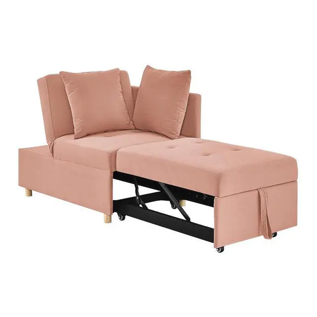 Alt view image 7 of 7 - Convertible Pull Out Sofa with Adjustable Backrest, Compact Sofa for Small Spaces, Living Room, Bedroom, Dorms, Apartments