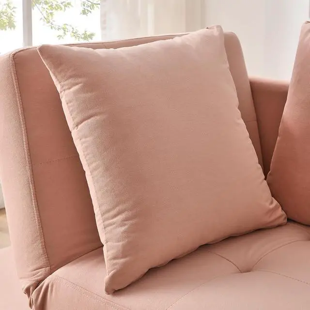 Alt view image 4 of 7 - Convertible Pull Out Sofa with Adjustable Backrest, Compact Sofa for Small Spaces, Living Room, Bedroom, Dorms, Apartments