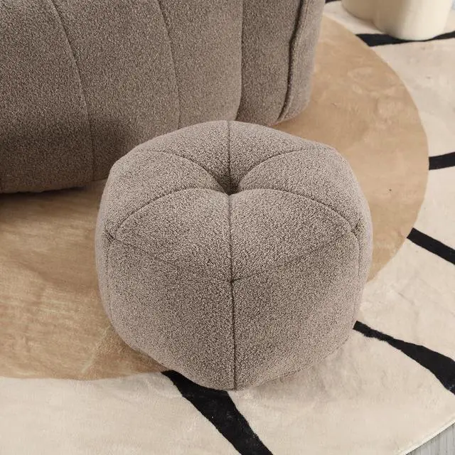 Alt view image 6 of 7 - Giant Comfy Bean Bag Chair with Footstool, Big Beanbag for Adults,Boneless Reading Chair for Gaming and Watching, Square Lazy Sofa for Living Room, Bedroom,Coffee