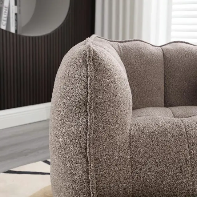 Alt view image 7 of 7 - Giant Comfy Bean Bag Chair with Footstool, Big Beanbag for Adults,Boneless Reading Chair for Gaming and Watching, Square Lazy Sofa for Living Room, Bedroom,Coffee