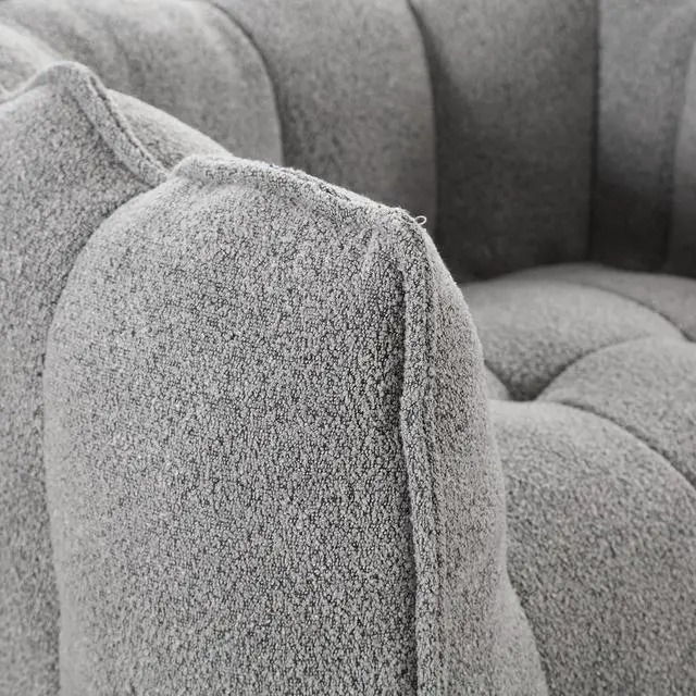 Alt view image 6 of 7 - Giant Comfy Bean Bag Chair with Footstool, Big Beanbag for Adults,Boneless Reading Chair for Gaming and Watching, Square Lazy Sofa for Living Room, Bedroom,Grey
