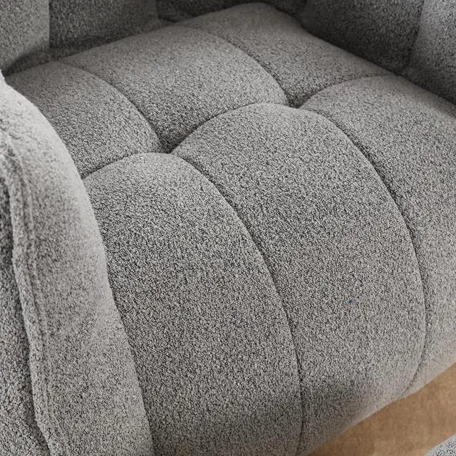 Alt view image 7 of 7 - Giant Comfy Bean Bag Chair with Footstool, Big Beanbag for Adults,Boneless Reading Chair for Gaming and Watching, Square Lazy Sofa for Living Room, Bedroom,Grey