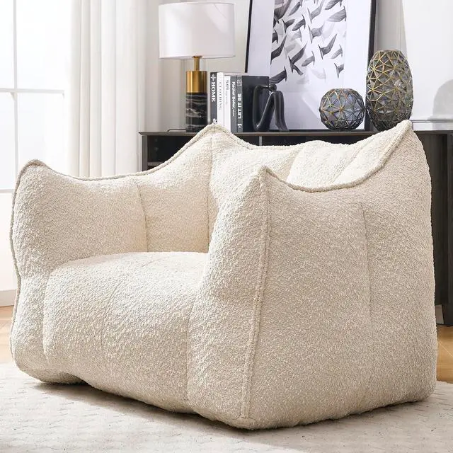 Alt view image 4 of 6 - Bean Bag Chair for Adults Ultra-Comfortable Chenille Fabric, Perfect for Gaming, Reading, and TV Watching Portable & Easy to Move Cozy Lounge Chair for Living Rooms and Bedrooms