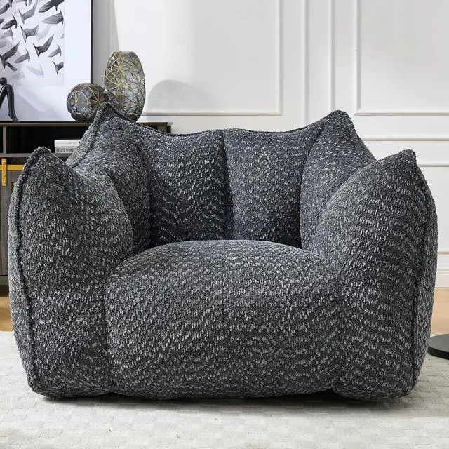 Alt view image 5 of 7 - Bean Bag Chair for Adults Ultra-Comfortable Chenille Fabric, Perfect for Gaming, Reading, and TV Watching Portable & Easy to Move Cozy Lounge Chair for Living Rooms and Bedrooms