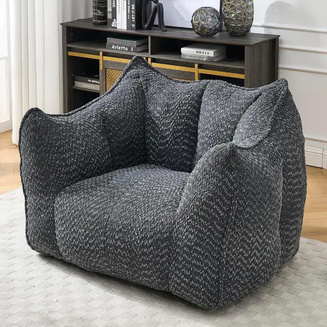 Alt view image 4 of 7 - Bean Bag Chair for Adults Ultra-Comfortable Chenille Fabric, Perfect for Gaming, Reading, and TV Watching Portable & Easy to Move Cozy Lounge Chair for Living Rooms and Bedrooms