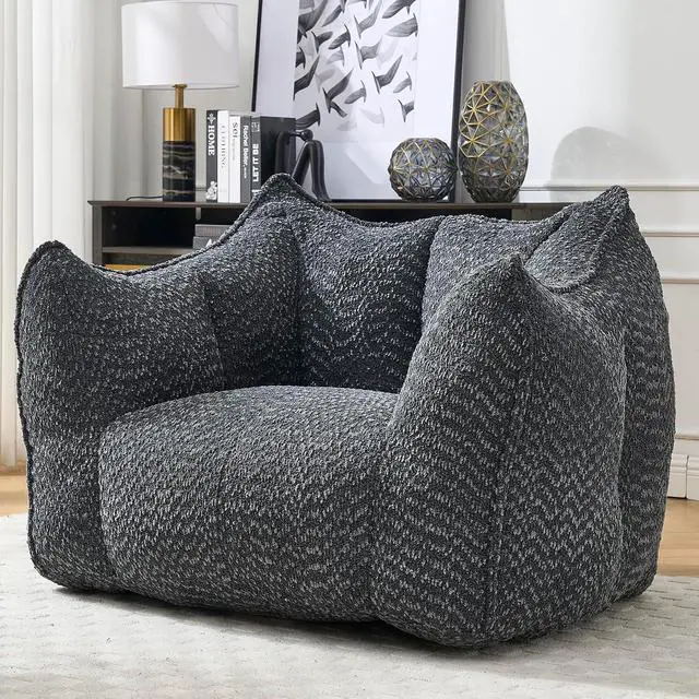 Alt view image 6 of 7 - Bean Bag Chair for Adults Ultra-Comfortable Chenille Fabric, Perfect for Gaming, Reading, and TV Watching Portable & Easy to Move Cozy Lounge Chair for Living Rooms and Bedrooms