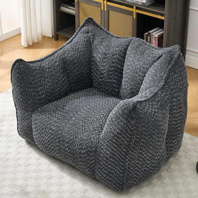 Alt view image 7 of 7 - Bean Bag Chair for Adults Ultra-Comfortable Chenille Fabric, Perfect for Gaming, Reading, and TV Watching Portable & Easy to Move Cozy Lounge Chair for Living Rooms and Bedrooms