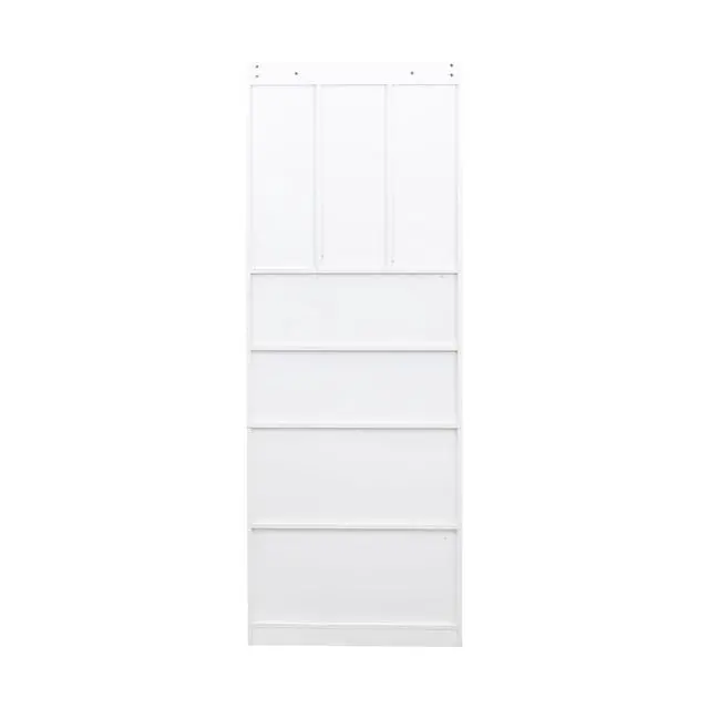Alt view image 7 of 7 - L Shaped Desk with Hutch, 42" Corner Desk Hutch with Shelves, Farmhouse Computer Desk with Drawer for Work and Study, Storage Cabinet with Glass Door, Large Working Space,White