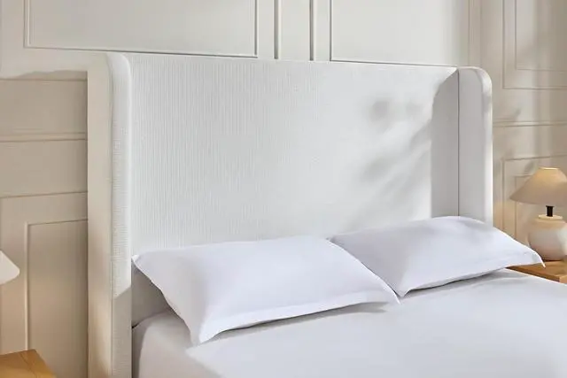 Alt view image 5 of 7 - Velvet King Upholstered Bed with Wingback Headboard, 54" Tall Headboard Platform Bed with Solid Wooden Slats, Thick Fabric Double Bed, No Box Spring Needed, Dark Gray