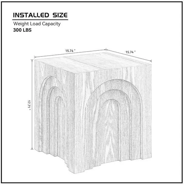Alt view image 3 of 7 - Square Side Table,Small End Table&Wood End Table,Mid Century Modern End Table,Stool & Side Table for Living Room & Bedroom,Corner,Sofa of Couch End Table,15.74'' (White)
