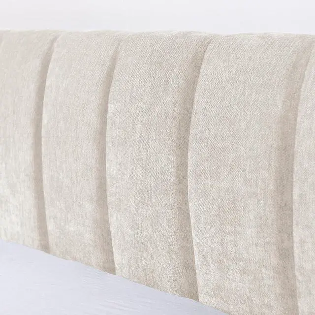Alt view image 7 of 7 - King Size Platform Bed with 4 Drawers, Chenille Upholstered King Bedframe with Storage, Comfy Double Bed with Wingback Headboard, Cushioned Bedroom Furniture, No Box Spring Needed, Beige