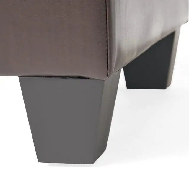 Alt view image 7 of 7 - Button Tufted Large Ottoman Table with Lift Up Top, PU Leather Upholstered with Storage, Storage Bench with Double Lids, Comfy Footrest, Sofa Side Table for Living room, Bedroom and Office,Brown