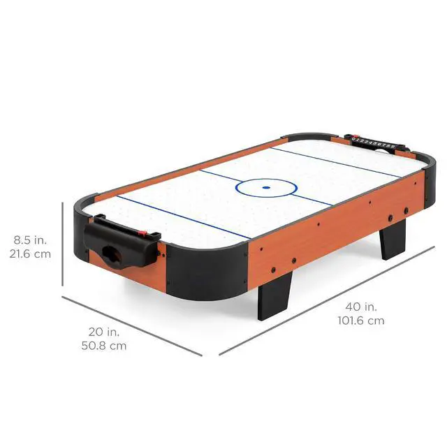 Alt view image 7 of 7 - Portable Tabletop Air Hockey Table for Game Room w/ 100V Motor, Electric Fan, 2 Strikers, 2 Pucks