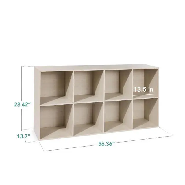 Alt view image 2 of 7 - Best Choice Products 8-Cube Storage Organizer, 13.5in Shelf Opening, Bookcase, Display Shelf, Customizable w/ 2 Removable Back Panels Whitewash
