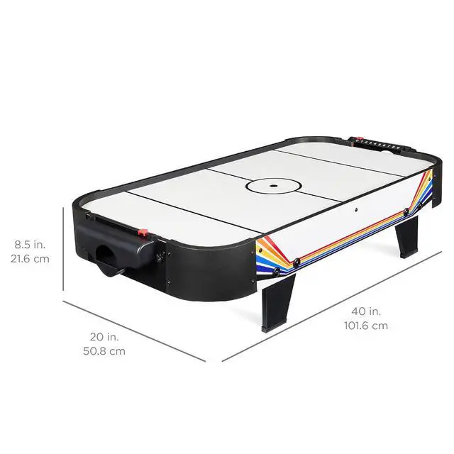 Alt view image 7 of 7 - Portable Tabletop Air Hockey Table for Game Room w/ 100V Motor, Electric Fan, 2 Strikers, 2 Pucks