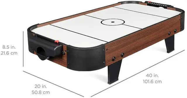 Alt view image 7 of 7 - Portable Tabletop Air Hockey Table for Game Room w/ 100V Motor, Electric Fan, 2 Strikers, 2 Pucks