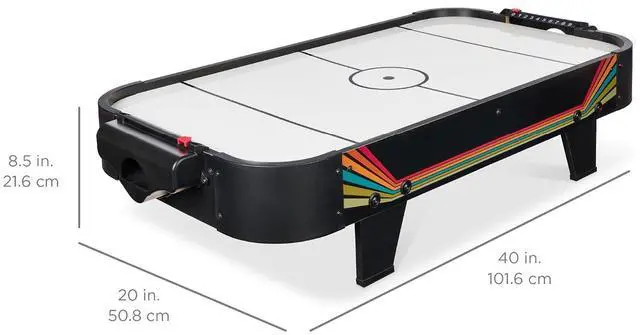 Alt view image 7 of 7 - Portable Tabletop Air Hockey Table for Game Room w/ 100V Motor, Electric Fan, 2 Strikers, 2 Pucks