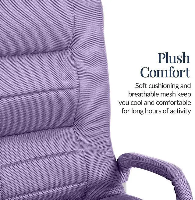 Alt view image 5 of 7 - Swivel Gaming Chair 360 Degree Multipurpose Floor Chair Rocker for TV, Reading, Playing Video Games w/Lumbar Support, Armrest Handles, Adjustable Foldable Backrest - Light Purple