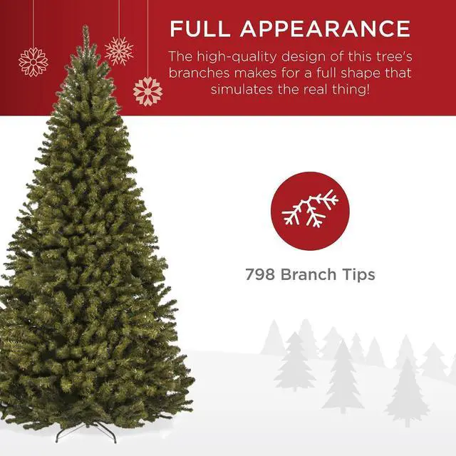Alt view image 4 of 7 - Artificial Christmas Tree, 6ft Premium Unlit Realistic Spruce Holiday Décor w/Dense Branches, Easy Assembly, Metal Base