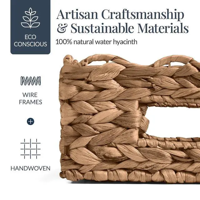 Alt view image 4 of 7 - 9x12 Scalloped Shelf Baskets, Woven Storage Bins, Storage Organizers for Pantry, Living Room, Bedroom, Nursery & Laundry, 4 Pack - Chestnut