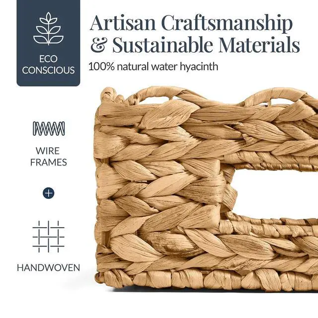 Alt view image 4 of 7 - 9x12 Scalloped Shelf Baskets, Woven Storage Bins, Storage Organizers for Pantry, Living Room, Bedroom, Nursery & Laundry, 4 Pack - Natural