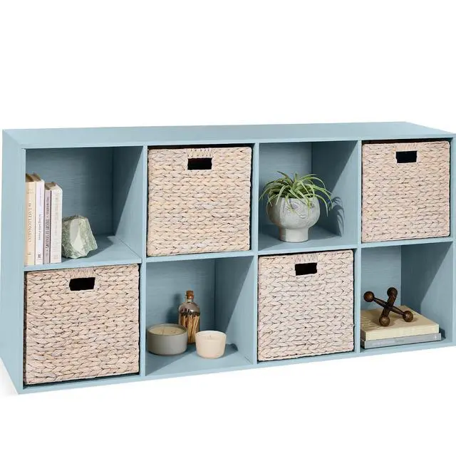 Main image of Best Choice Products Kids Bookcase 8-Cube Storage Organizer, 13.5in Shelf Opening, Bookshelf, Toy Storage, Customizable w/ 3 Removable Back Panels Light Blue