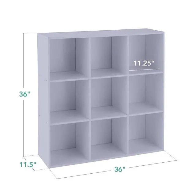 Alt view image 2 of 7 - Best Choice Products Kids Bookcase 9-Cube Storage Organizer, 11in Shelf Opening, Bookshelf, Toy Storage, Customizable w/ 3 Removable Back Panels Lavender