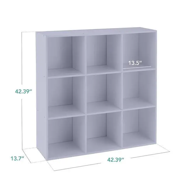 Alt view image 2 of 7 - Best Choice Products Kids Bookcase 9-Cube Storage Organizer, 13.5in Shelf Opening, Bookshelf, Toy Storage, Customizable w/ 3 Removable Back Panels Lavender