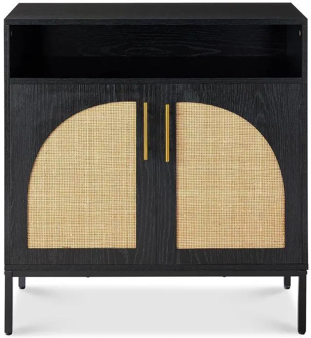 Main image of Rattan Sideboard Buffet Cabinet, Entryway Table, Accent Storage Cabinet, Console Table for Hallway, Living Room, Dining Room - Black