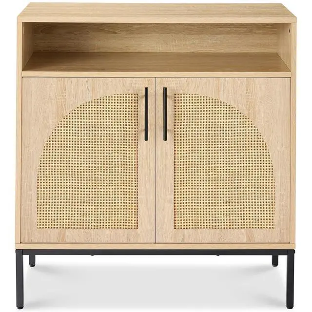 Main image of Rattan Sideboard Buffet Cabinet, Entryway Table, Accent Storage Cabinet, Console Table for Hallway, Living Room, Dining Room - Natural
